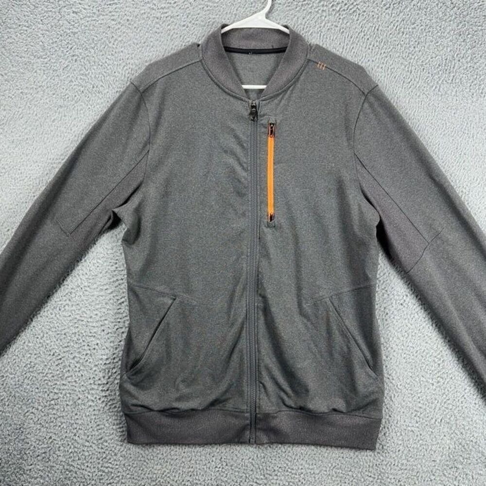 Lululemon Active Full Zip Jacket Adult Large Six Pack Grey Wicking Athletic Mens